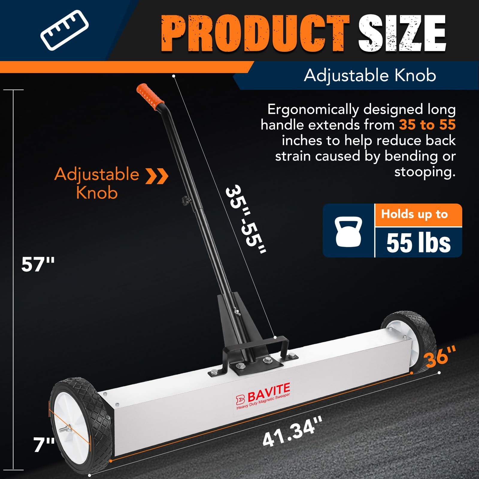 Magnetic Sweeper 55lbs 36 Inch Heavy Duty Telescopic Rolling Broom Adjustable gallery