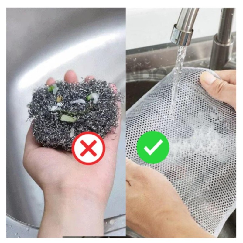 5x Double Layer Wire Dishwashing Rag,Microfiber Cleaning Cloth for Washing Dishe gallery