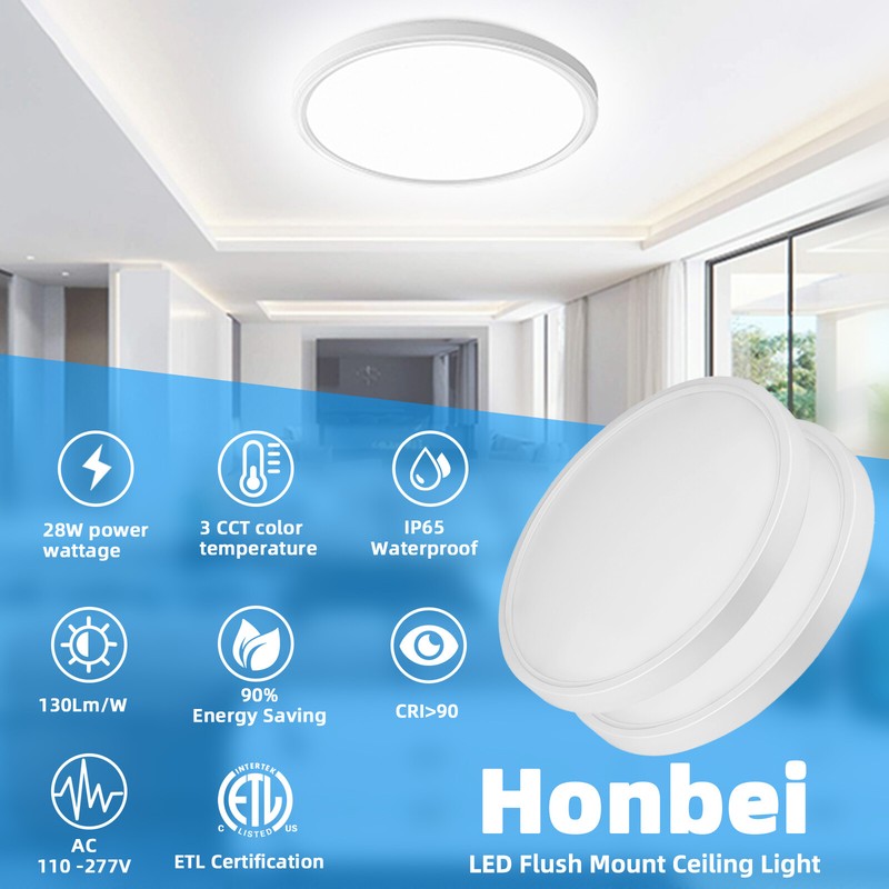 12 Inch 3600LM Flush Mount LED Ceiling Light,28W 3CCT Slim Ceiling Light Fixture gallery