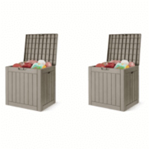30 Gallon Deck Boxes 2 Pack, Waterproof Outdoor Storage Box for Cushions gallery