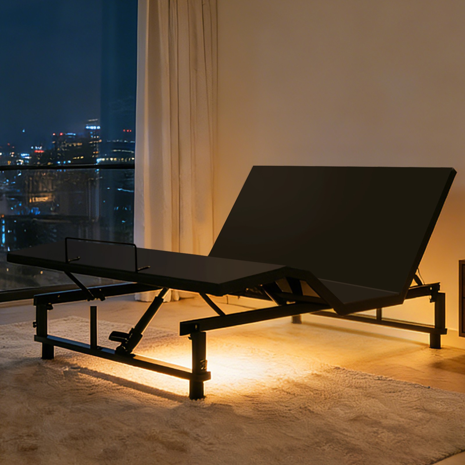 Queen Size Adjustable Bed Frame Bed Base with Head Foot Incline USB Ports Remote gallery