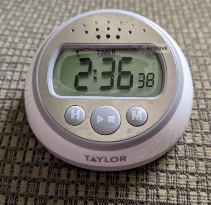Taylor Super Loud 95DB Digital Kitchen Cooking Timer Countertop White Silver gallery