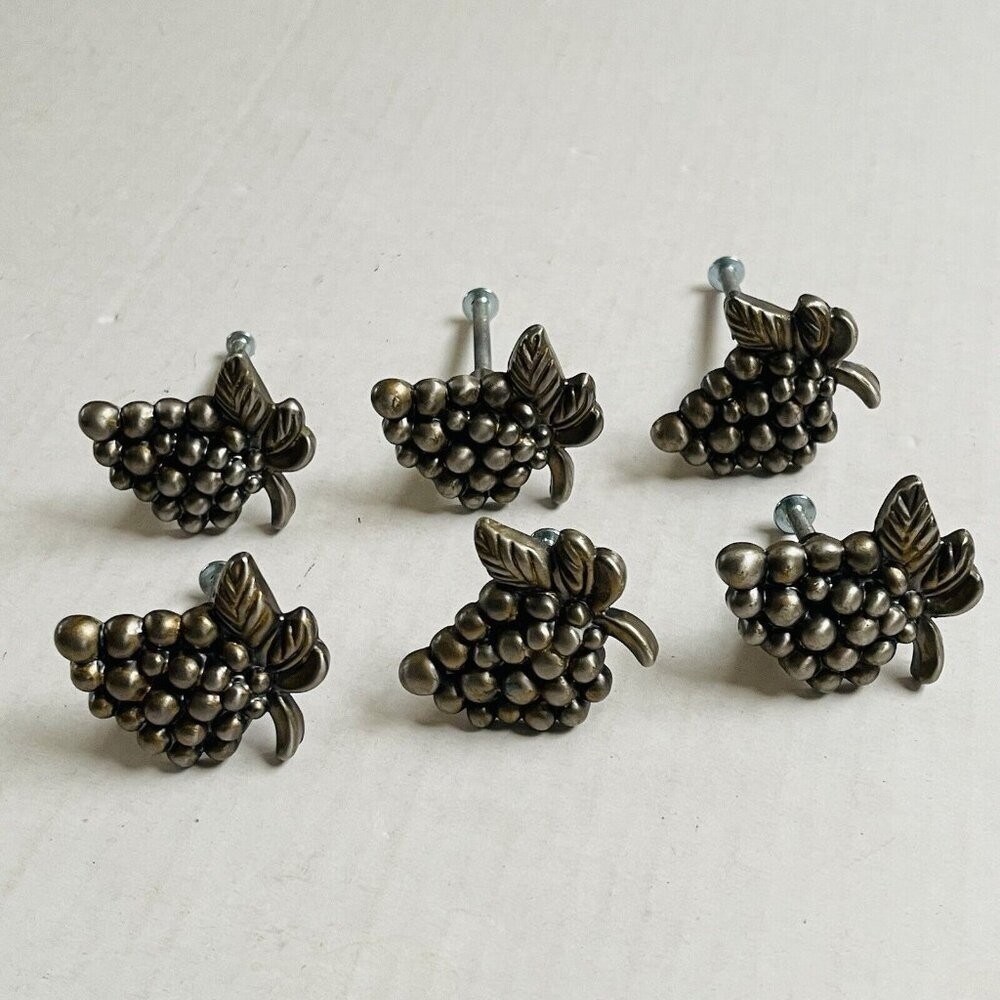 Atlas Homewares Pewter Grape Cluster Cabinet Pulls Knobs Drawer Cabinet Set of 6 gallery