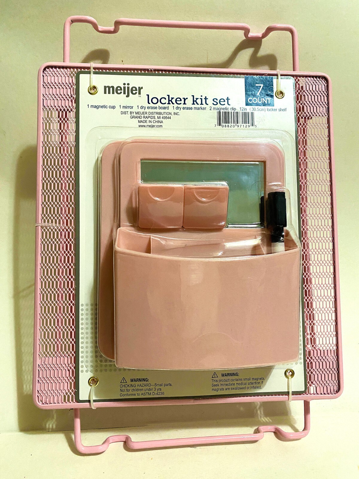 Meijer Locker Kit Set (7 Count) Complete School Locker Essentials PINK gallery