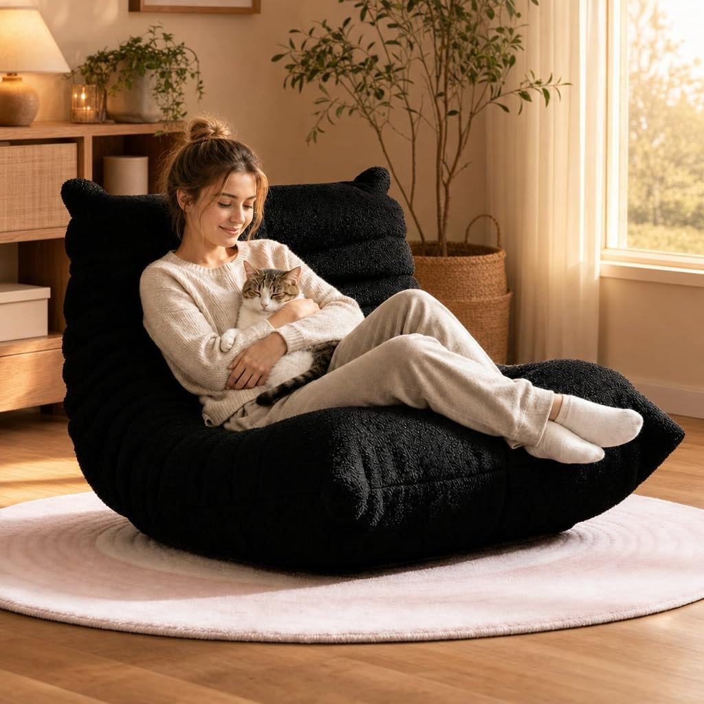 Cozy Memory Foam Bean Bag Chair for Adults - Perfect for Reading & Relaxing gallery