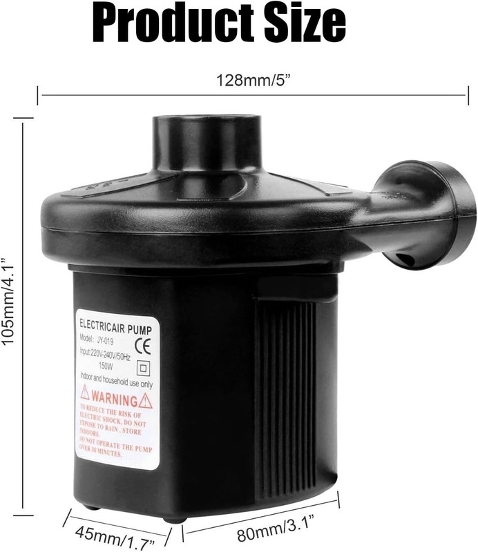 Electric Air Pump for Inflatable Air Mattress Bed Boat Couch Pool Toy Raft Float gallery