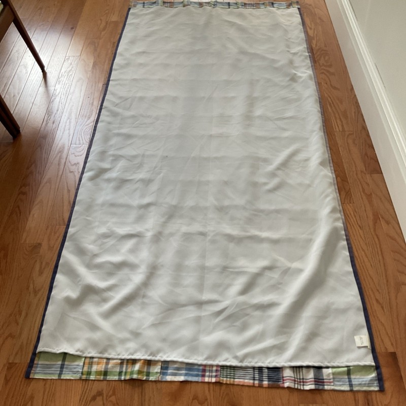 2 Pottery Barn Kids Madras Patchwork Plaid Curtain Panels 44x96 Lined gallery