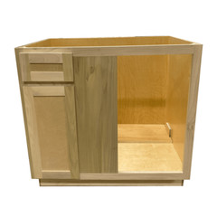 Kitchen Blind Corner Base Cabinet | Unfinished Poplar | Shaker Style | 36 in