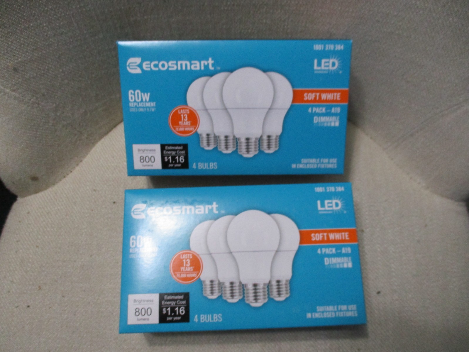EcoSmart LED Light Bulbs 60W A19 Soft White 800 Lumens Dimmable 2 - 4 Packs New gallery