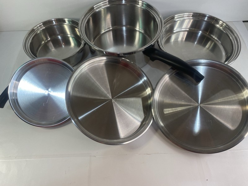 VTG Kitchen Craft Cookware Set. 9 Pc, 3 Ply Stainless, Special Alloy, Nice gallery