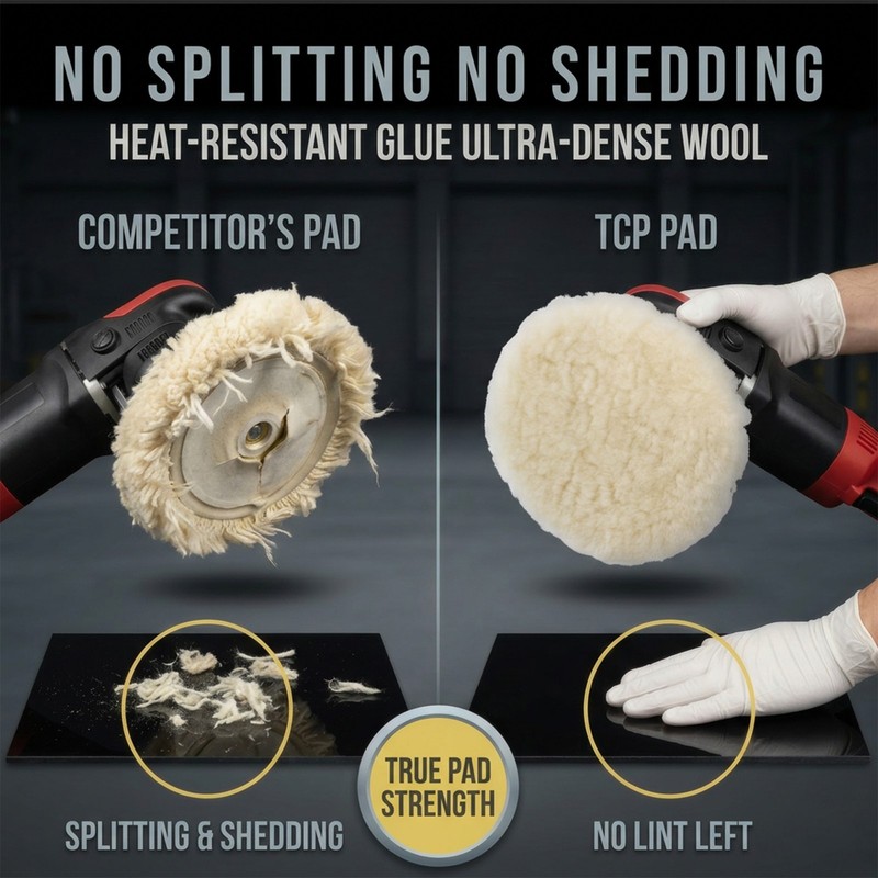 6" Natural 100% Wool 1" Pile Buffing & Polishing Pad Bonnet (Pack of 2) gallery