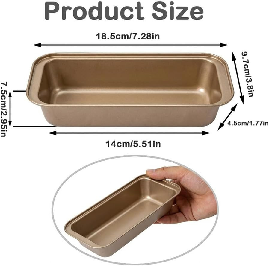 3 Pack Small Loaf Pans for Baking Nonstick Carbon Steel Bread Pan Set New gallery