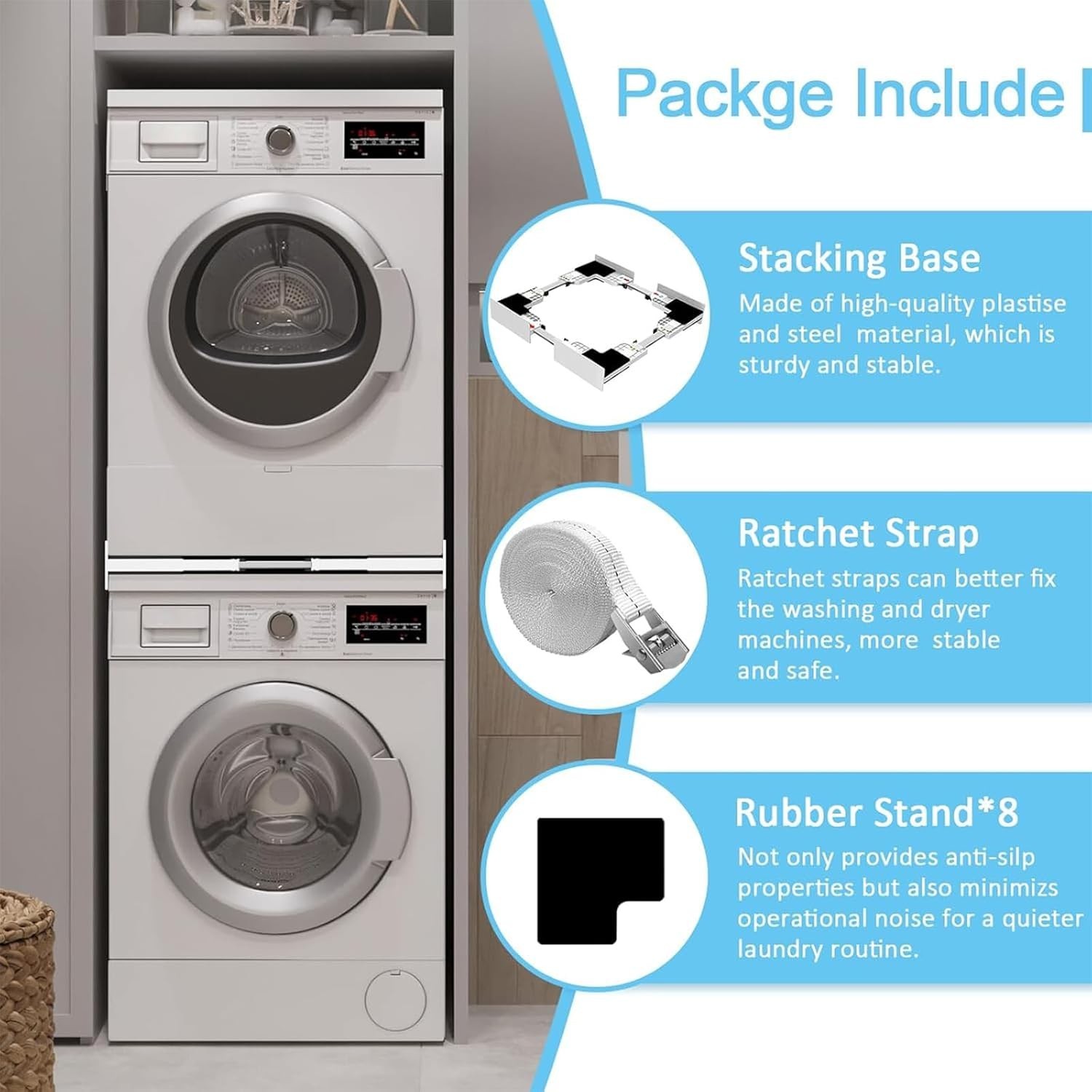 Upgrade Washer Dryer Stacking Kit, Universal Washer Dryer Stacking Kit Adjust... gallery