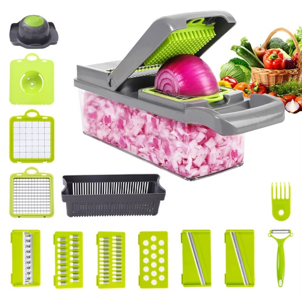 16 in 1 Vegetable Fruit Chopper Cutter Food Onion Veggie Dicer Slicer Kitchen US gallery
