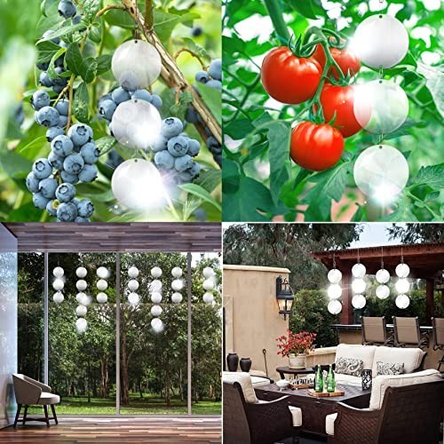 24PCS Reflective Bird Scare Discs - Double-Sided Deterrents for Garden, Patio, Y gallery