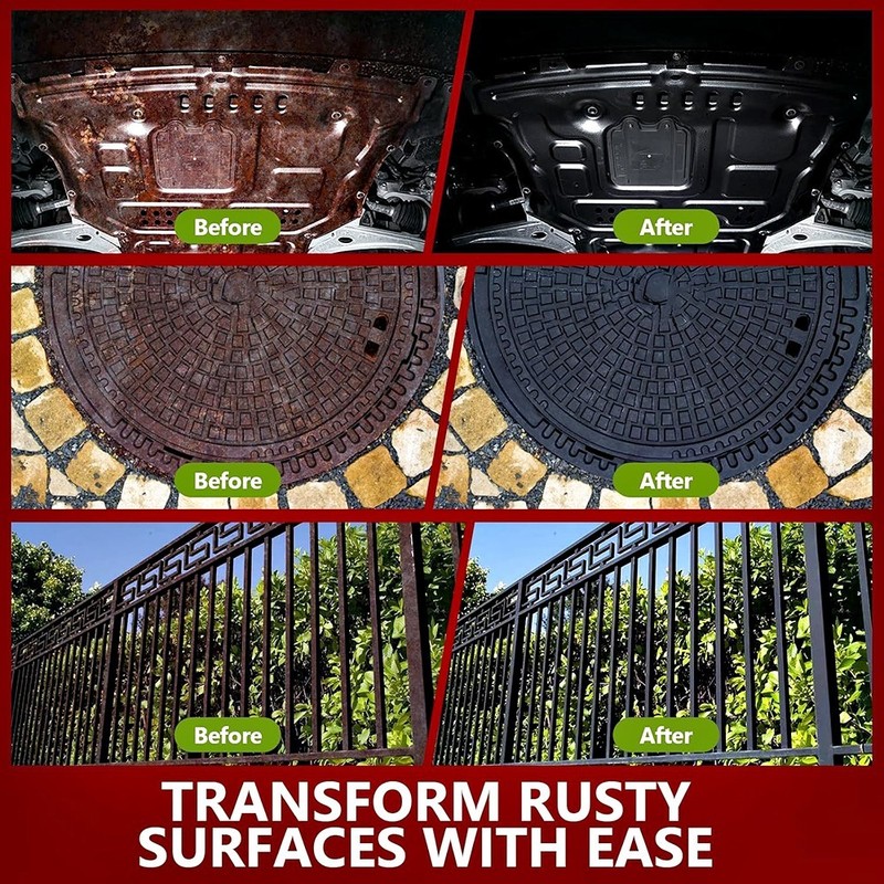 PERMANENT RUST CORROSION UV PROTECTION BLACK PAINT COATING AUTOMOTIVE HOME 32 OZ gallery