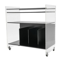 Acrylic End Table,Rectangle Side Table, Bamboo Acrylic Modern End Table