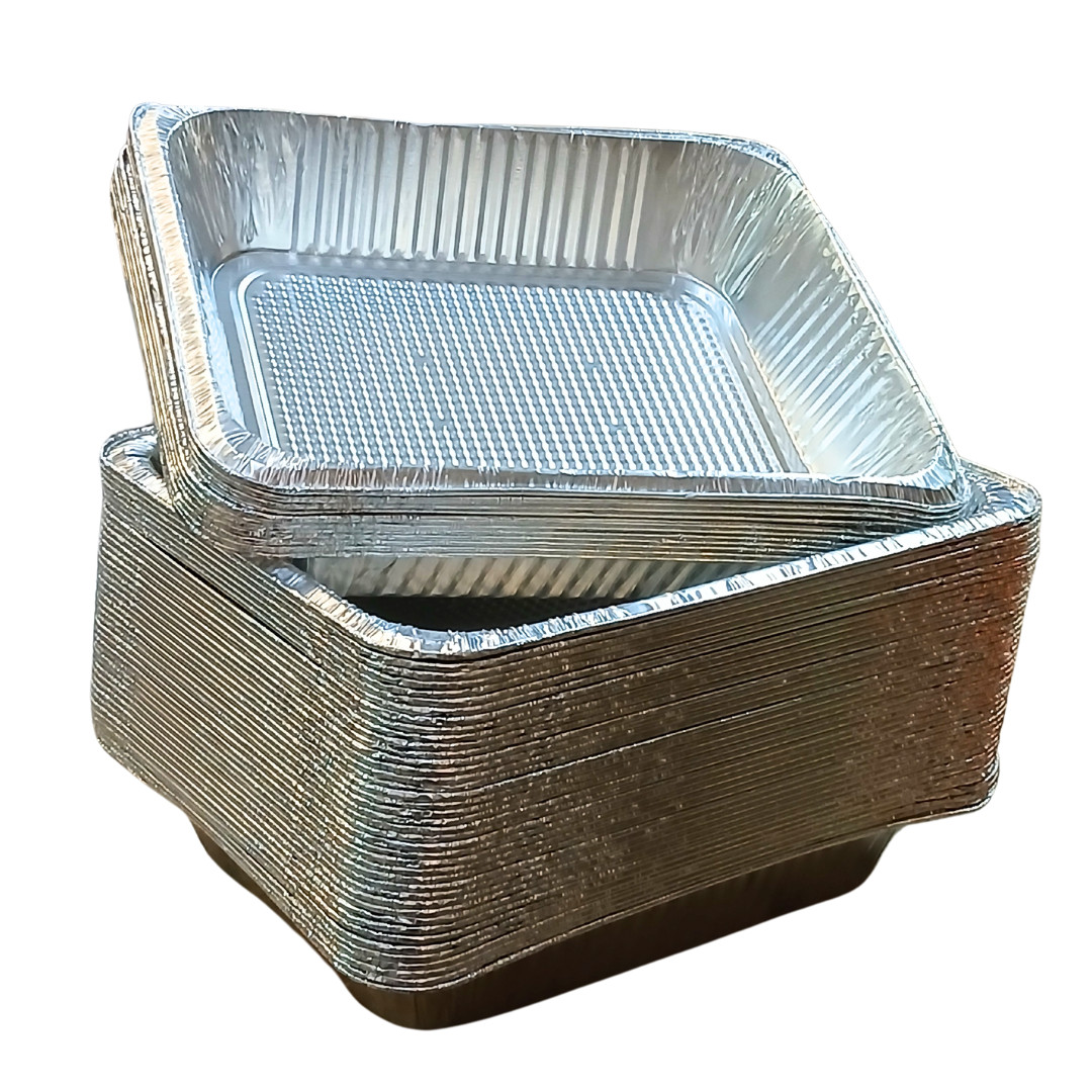 50 Pack Half-Size 9" x 13" Aluminum Deep Steam Disposable Pans Heavy Weight gallery