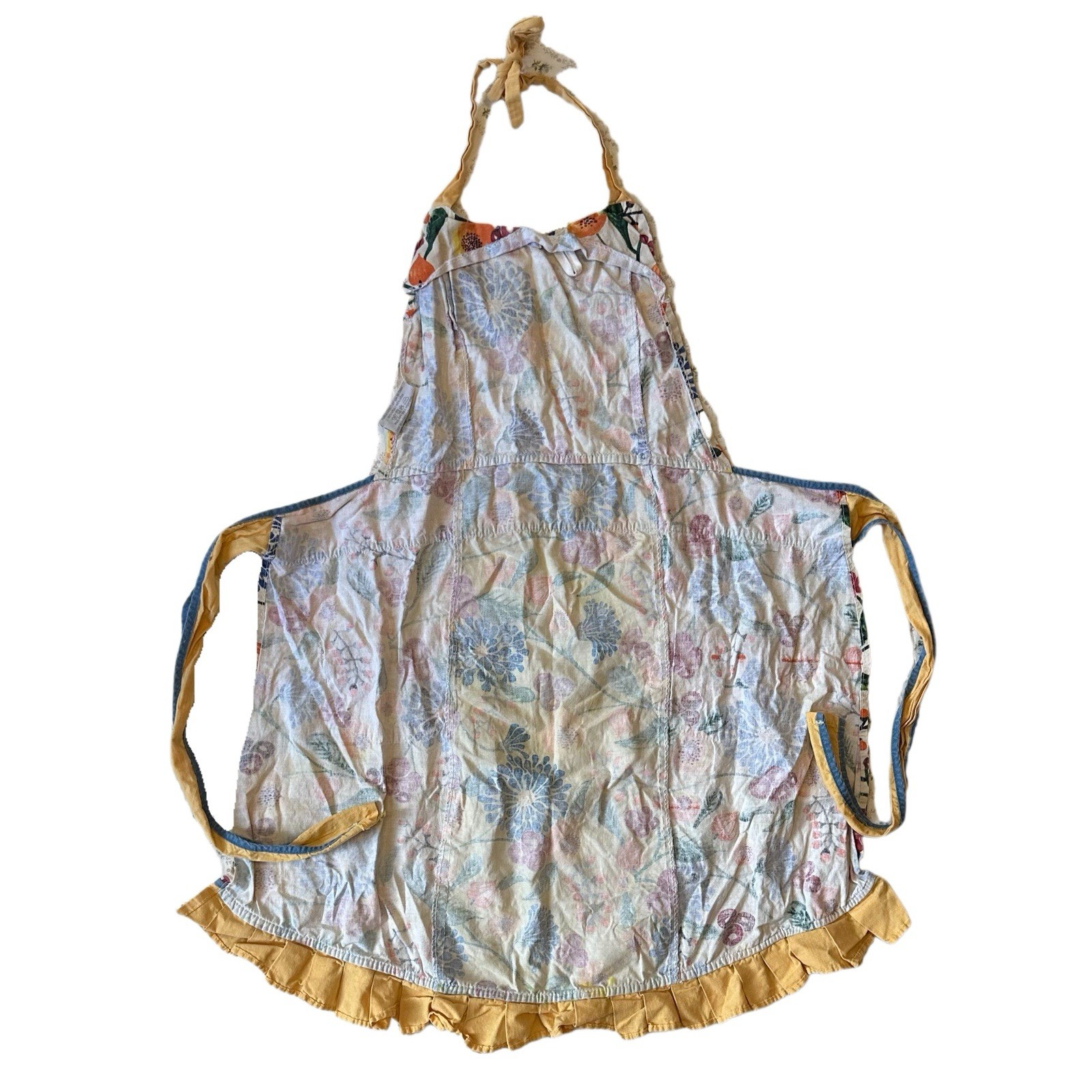Now Designs Cotton Floral Fruit Apron Baking Cooking Yellow Blue Red Orange OS gallery