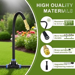 Eco-Friendly 50FT Drip Irrigation Kit – 15 Brass Nozzles with Leak-Proof Design