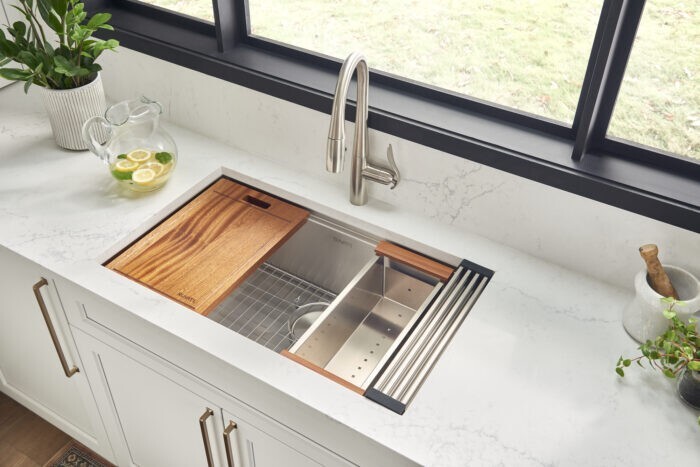 Ruvati 32-inch Workstation Undermount Single Bowl Kitchen Sink - RVH8301 gallery