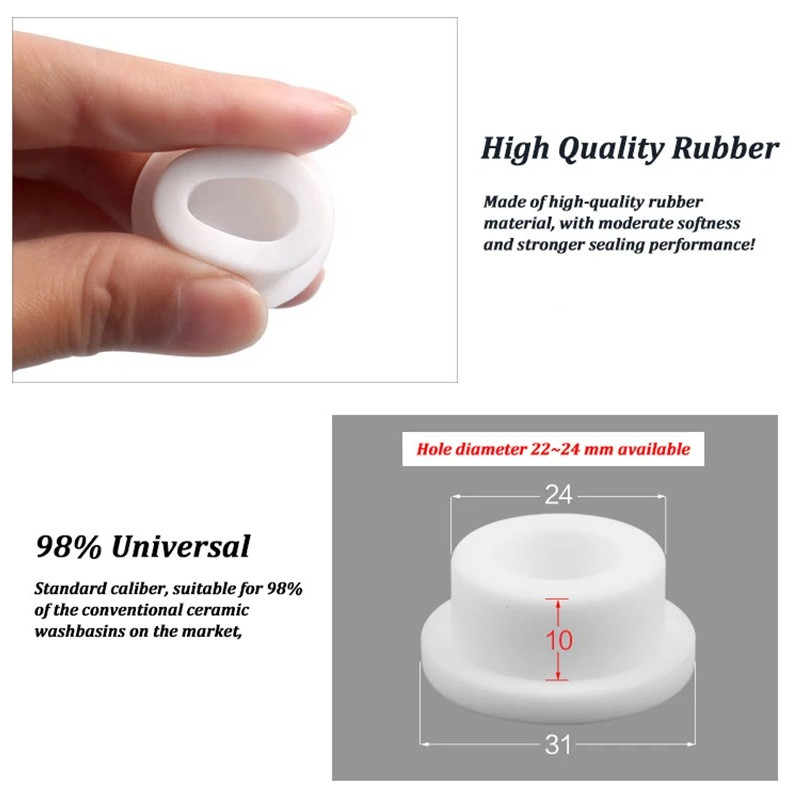 8pcs Bathroom Rubber Sink Overflow Rings Drain Seal Stopper Plug Set - NEW gallery