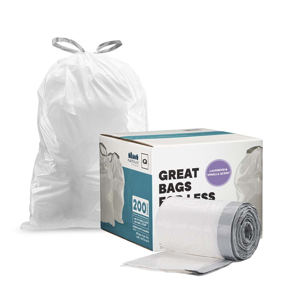 Plasticplace Scented Trash Bags Compatible with simplehuman Code Q, 200 Count gallery