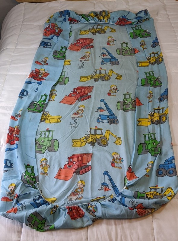 Bob The Builder Twin Sheet Set Flat Fitted 2 Standard Pillowcase Dan River Vtg gallery