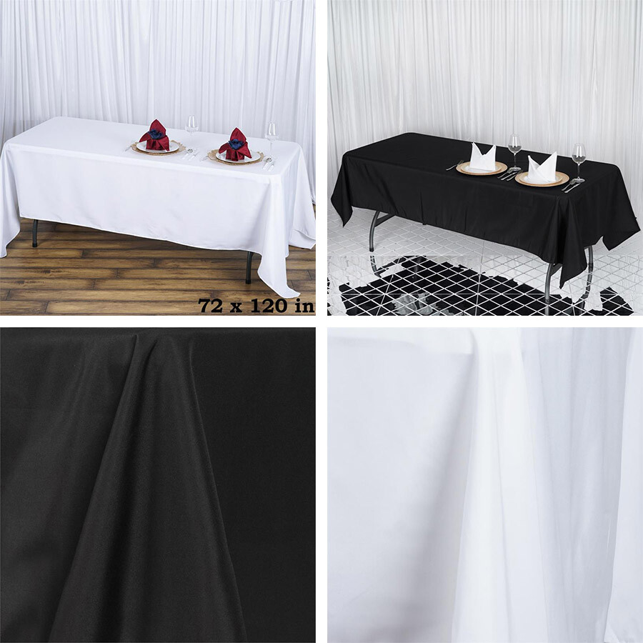 72x120-Inch RECTANGULAR High Quality Polyester Tablecloths Restaurant Catering