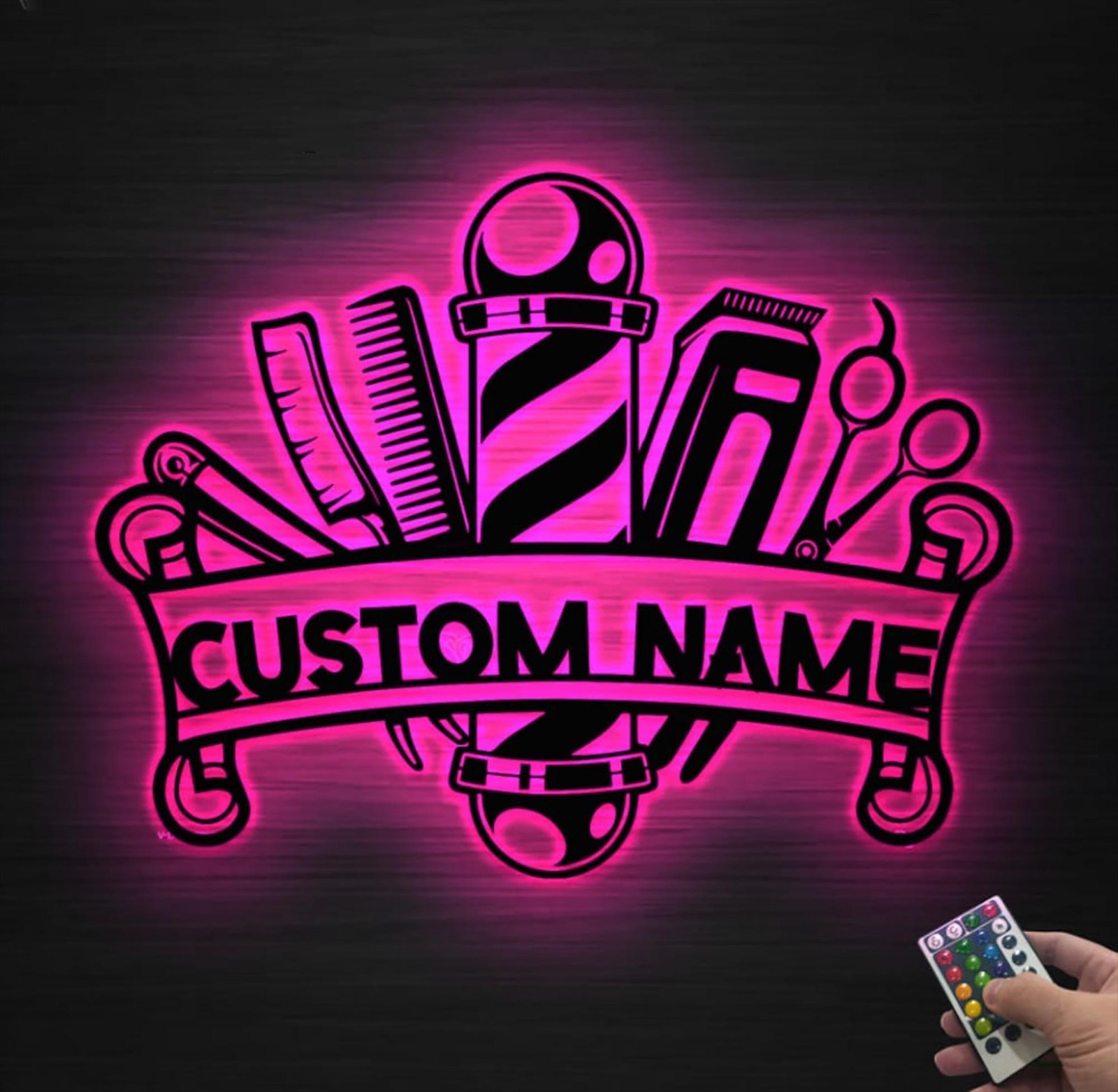 Personalized Barber Shop LED Sign, Custom Name Hair Salon Decor gallery