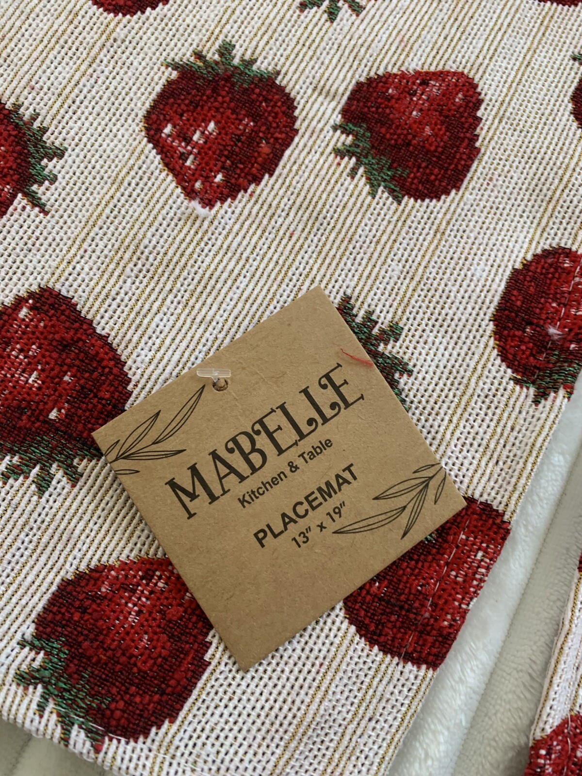 Mabelle Studio Tapestry Strawberry Placemats 19”x13” Strawberries 🍓 Set Of 4 gallery