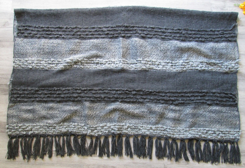 ❤ MAX STUDIO CHARCOAL THROW BLANKET ACRYLIC POLYESTER 60" X 52" FRINGES gallery