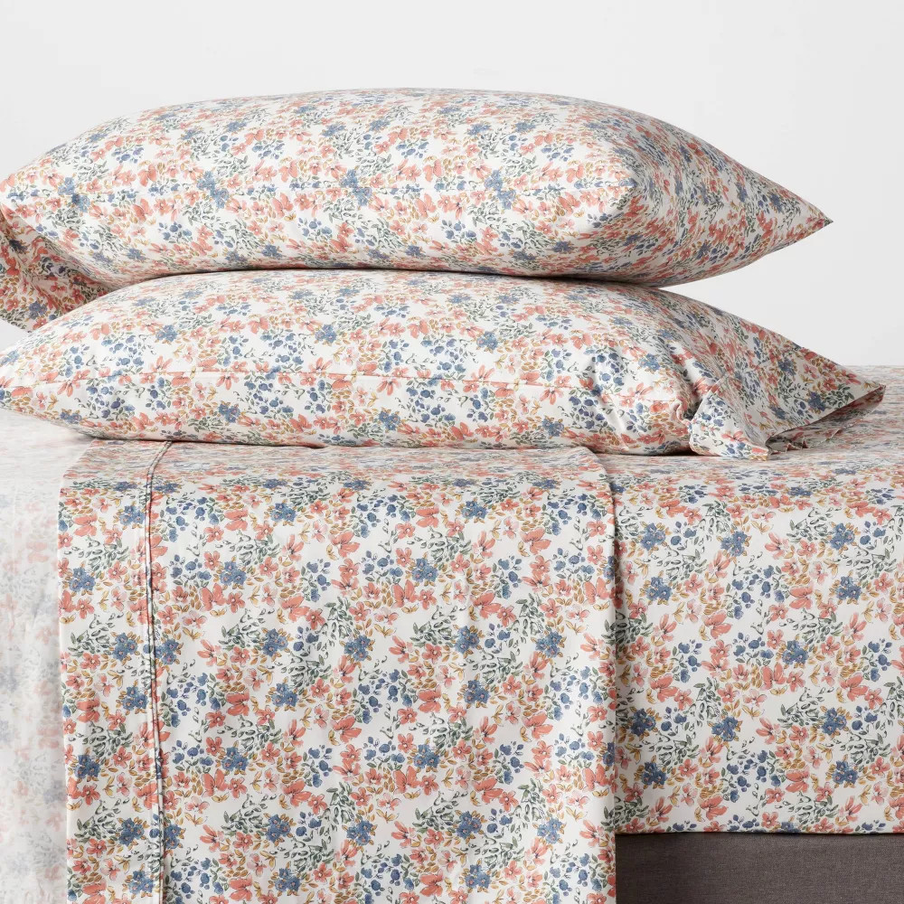Threshold 400 Thread Count Cotton Sateen 3PC Sheet Set Wrinkle-Resistant gallery