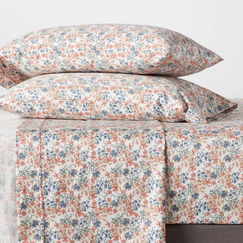Threshold 400 Thread Count Cotton Sateen 3PC Sheet Set Wrinkle-Resistant gallery
