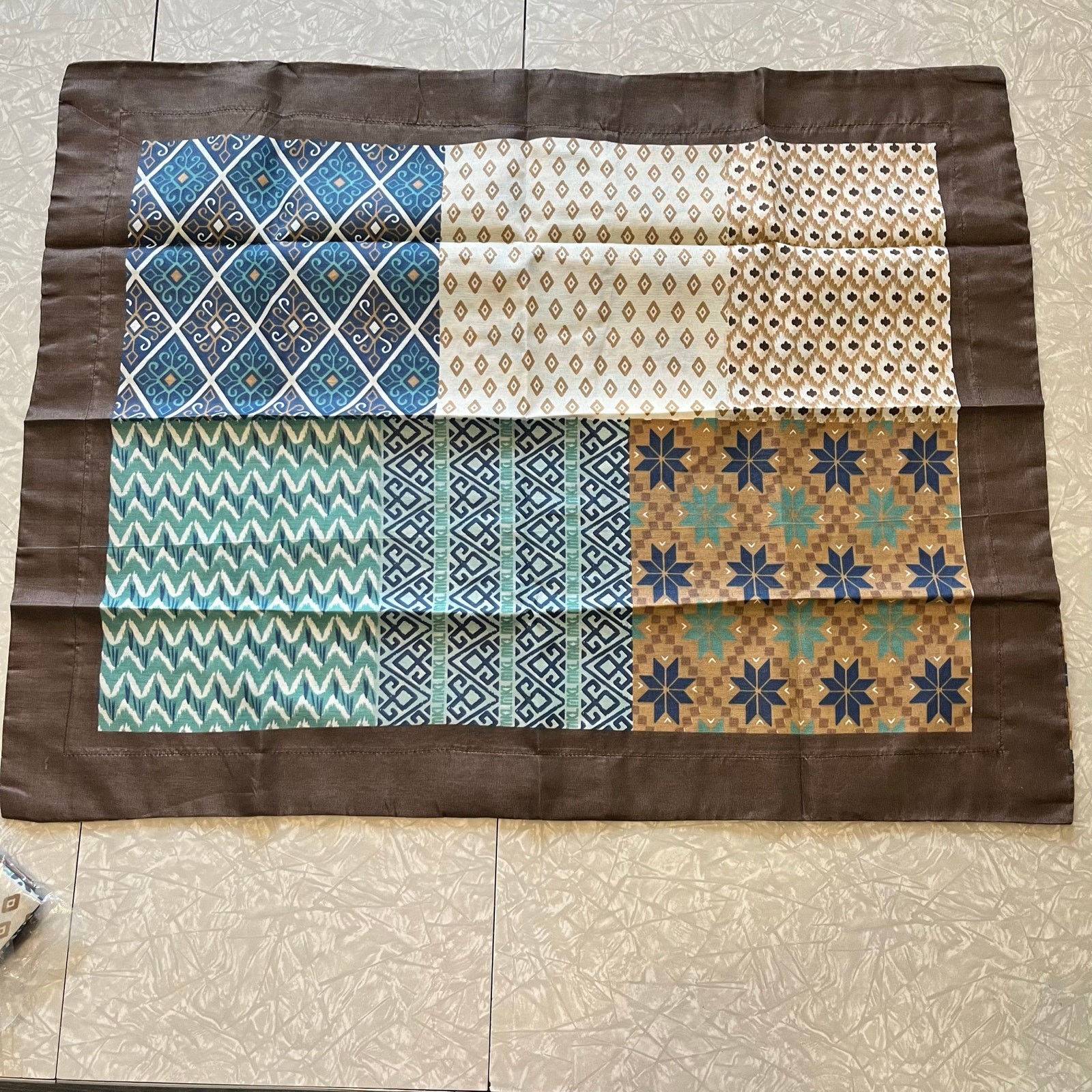 Patchwork geometric traditional patterns blue brown pillow shams quilt country gallery