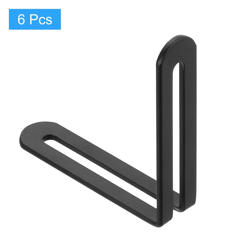 6Pcs Adjustable L-Shape Corner Brace with Slot, 3.15" x 3.15" Bracket, Black gallery