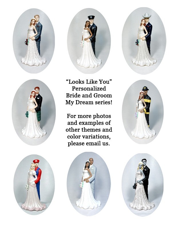 NEW My Dream Looks Like You Personalized Bride Groom 6" Wedding Cake topper gallery