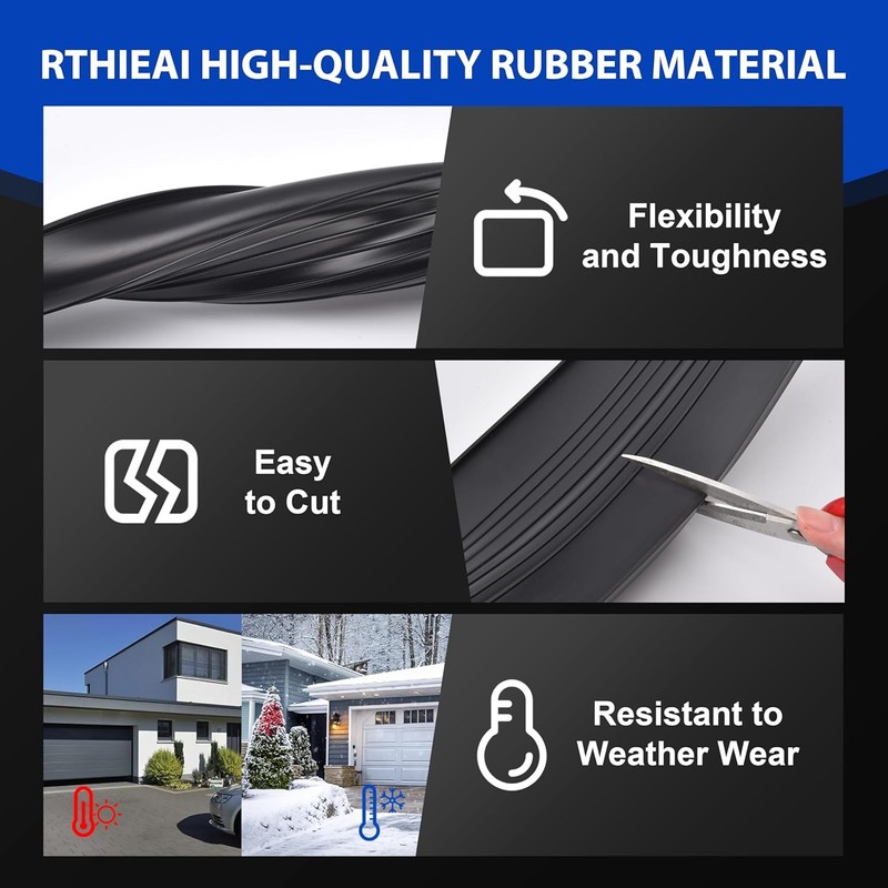 16Ft Garage Door Bottom Seals Threshold Buffering Weatherproof Sealing Rubber gallery