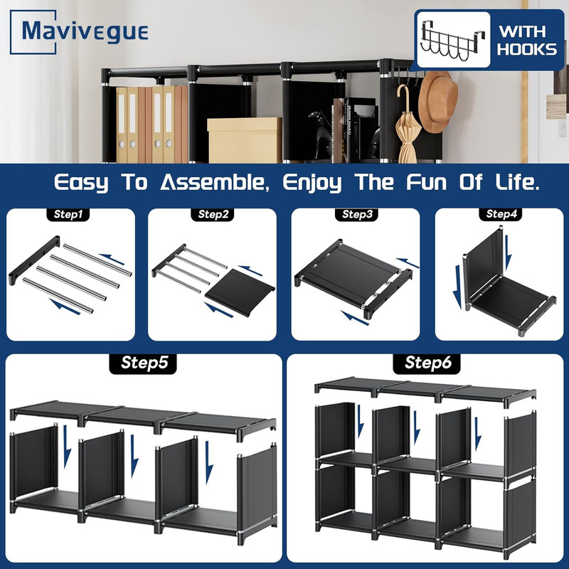 Extra Large 18-Cube Bookcase - DIY Storage Organizer for Home & Office gallery