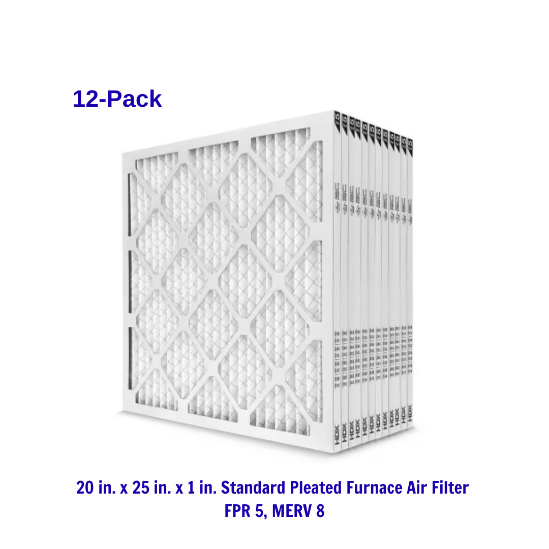 20 x 25 x 1 Standard Pleated Air Filter FPR 5, 12-Pack, Air Filters Replacement gallery
