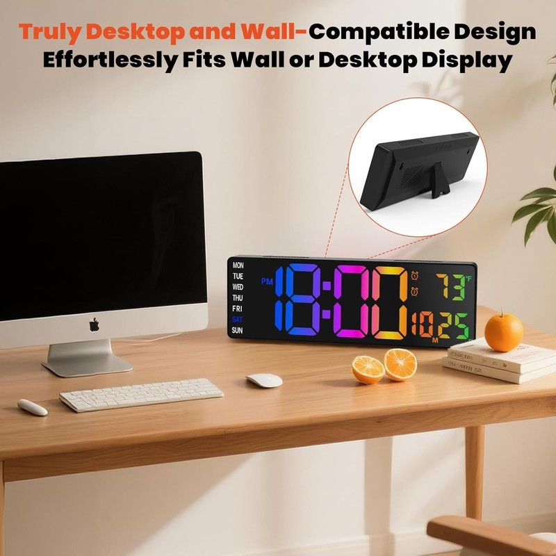 "Large Digital Wall Clock with Remote Control, 12 Inch LED Large Display Count.. gallery