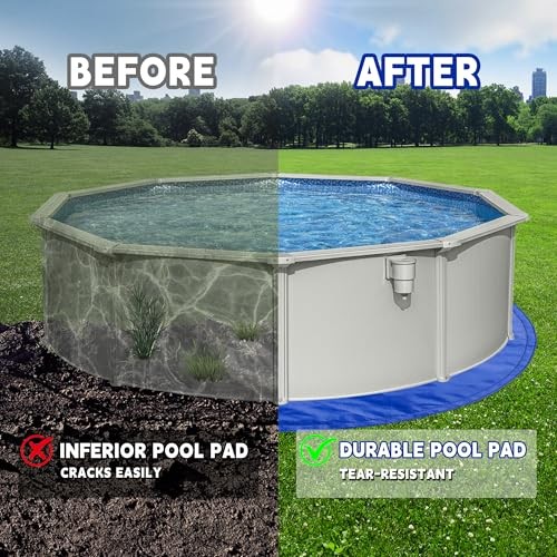 Pool Liners,Swimming Pool Ground Cloth,Multipurpose Round Tarp for 18FT Blue gallery