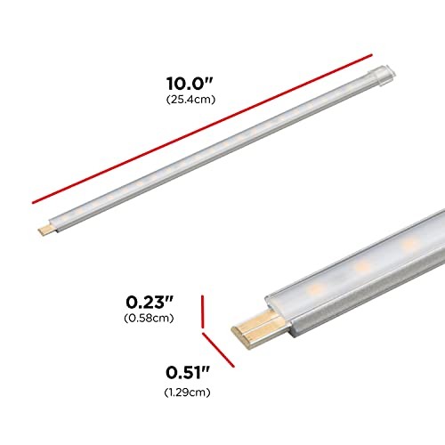 10in. Linkable LED Bright Strips, 825 Lumens, 2700K Warm White Light, 3 Pack gallery