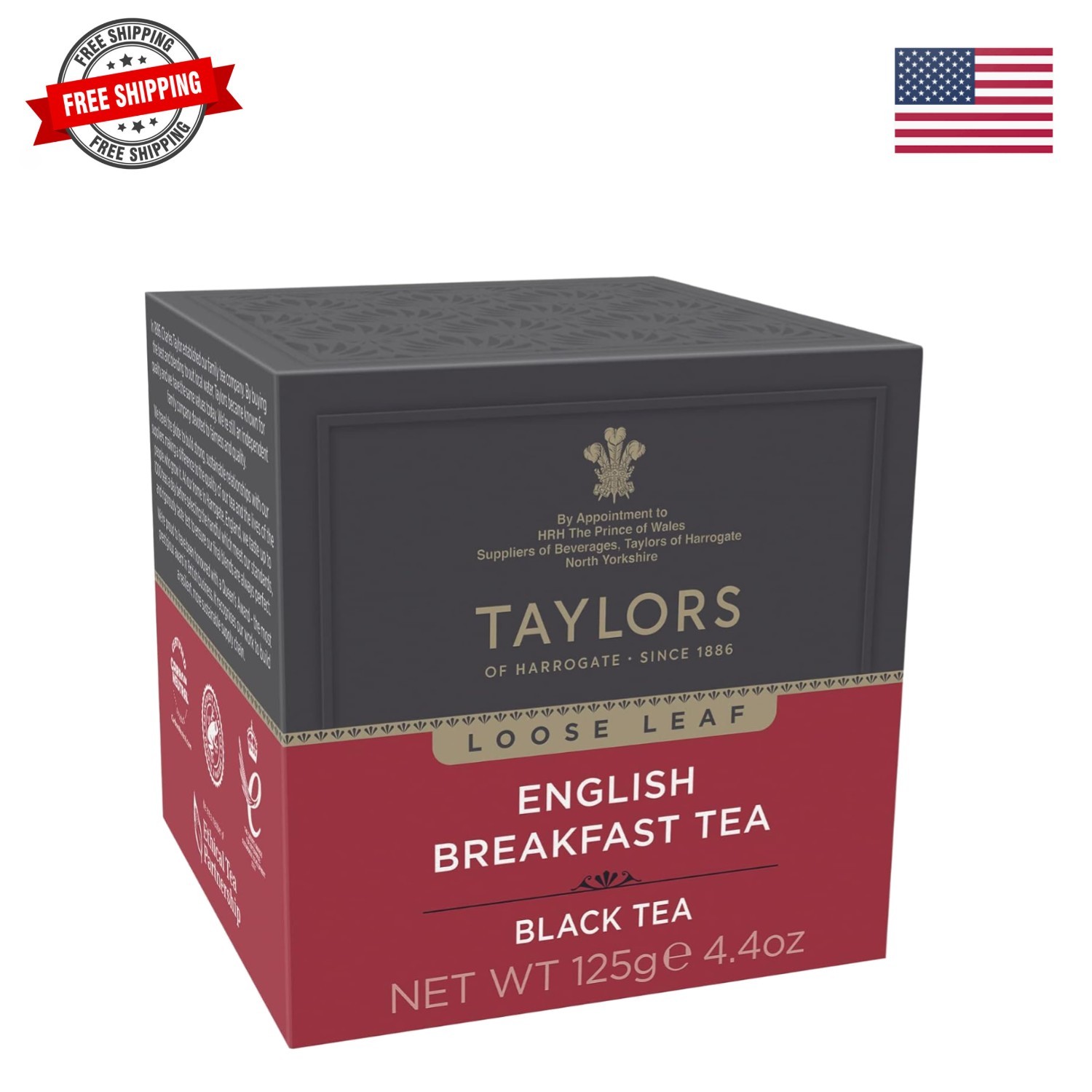 English Breakfast, Black Tea, Loose Leaf, 4.41 Ounce Carton Pack of 1, Rich, ... gallery