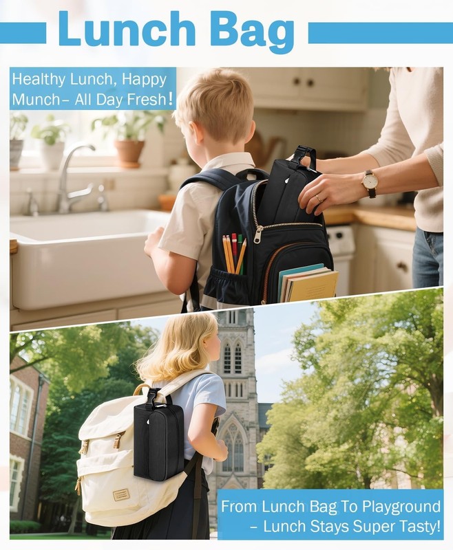 Insulated Lunch Box,Foldable, Compact Lunch Bag, Black,5-Can Capacity (3 Liters) gallery