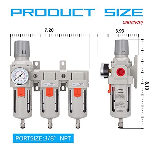 Three Stage Air Drying System - 5 Micron Particulate Filter, 0.5＆0.01 3/8" NPT gallery