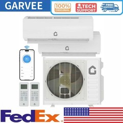 18000 BTU Dual Zone Mini Split Air Conditioner Ductless Heat Pump 9K+9K 24 SEER2