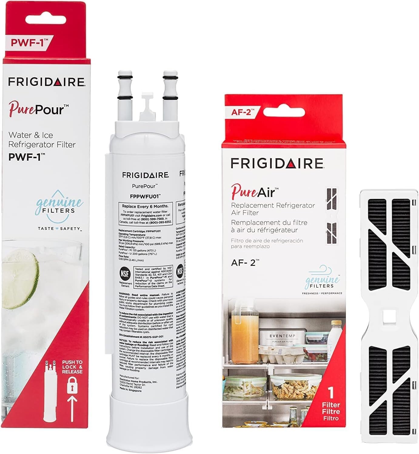 Frigidaire PWF-1 & Pure Air RAF-2 Replacement Water &Air Combo Kit gallery
