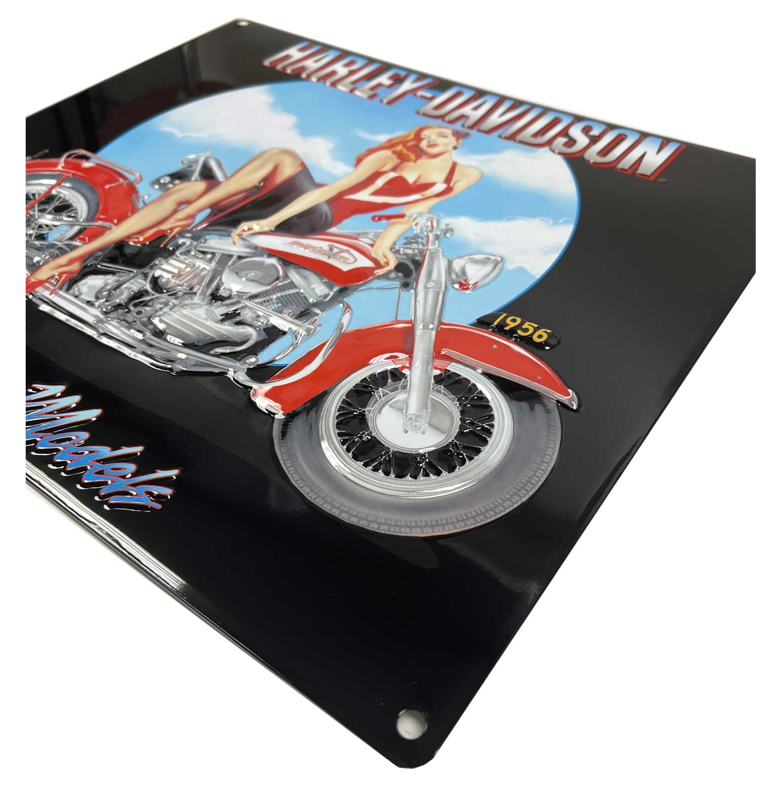 Harley-Davidson Classic Models Babe Embossed Tin Sign, 15 x 13 inches - Black gallery