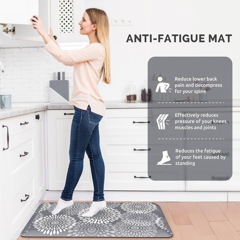 Compact Waterproof Kitchen Floor Mat - 17.3" x 28" Non-Slip & Easy to Clean gallery